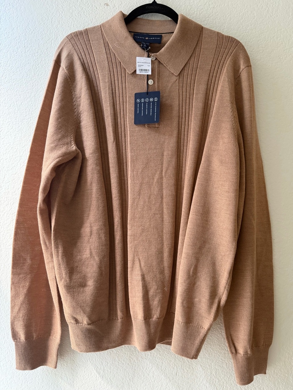 Joseph Abboud Camel/Tan Polo Collar Knit Sweater